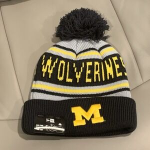 New Era NCAA Michigan Wolverines Maize and Blue Winter Knit Beanie Hat OSFM